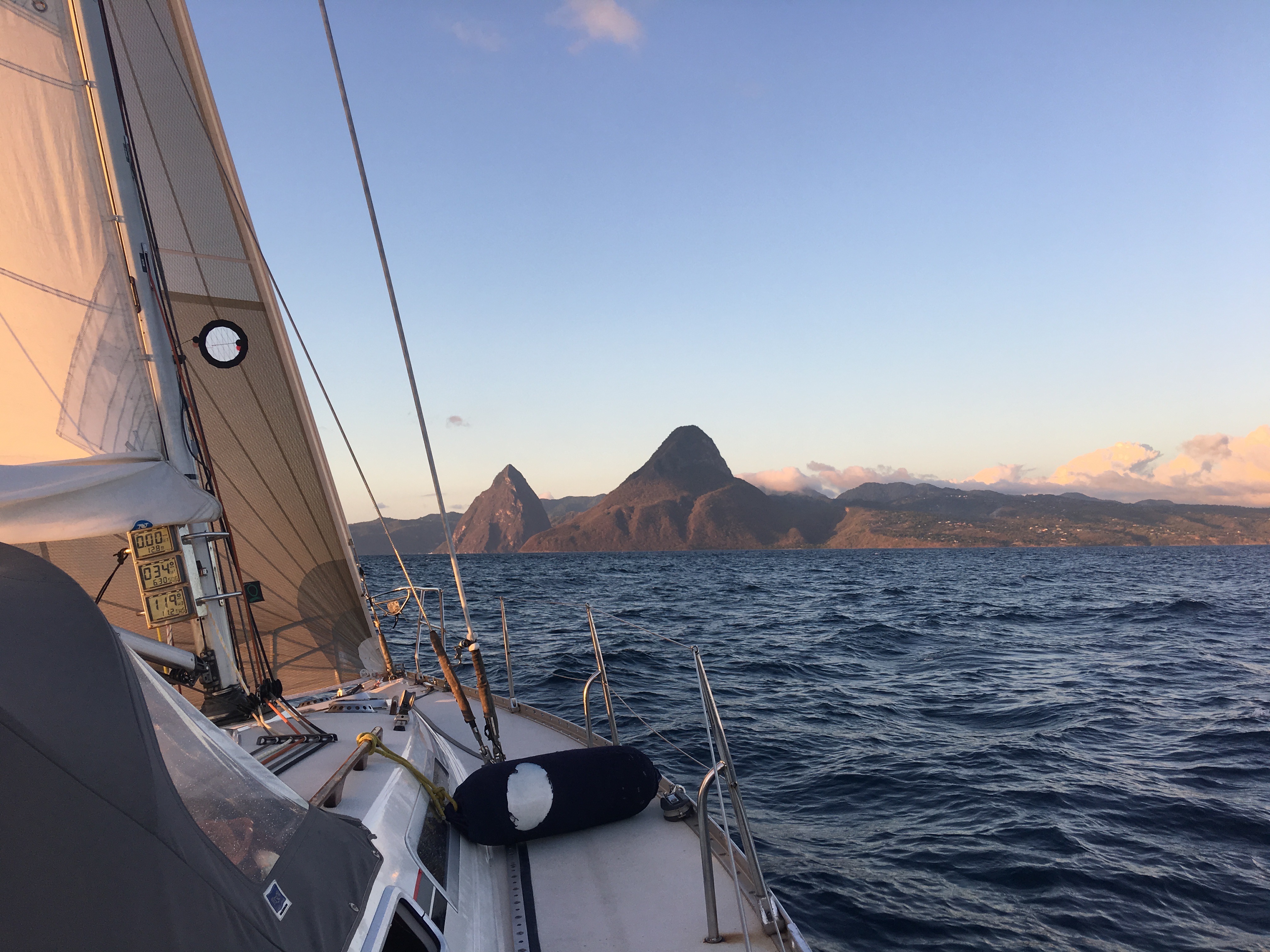 Sailing to the Pitons